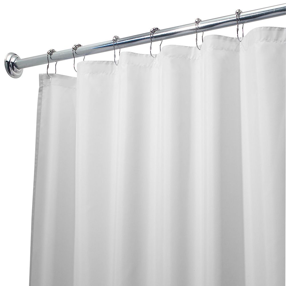 Waterproof Fabric White Character Black Shower Curtain Liner Bathroom Set Hooks