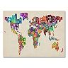 ''Typography World Map II'' Canvas Wall Art by Michael Tompsett