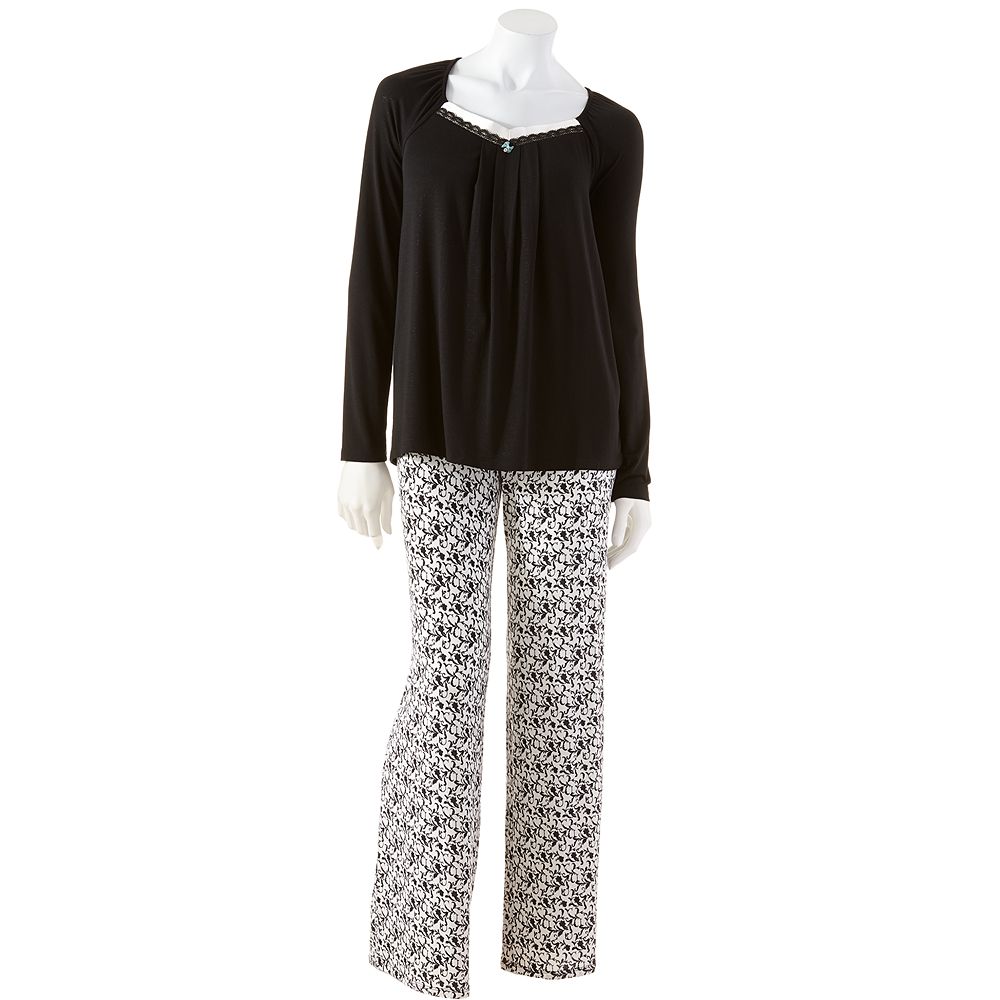 Apt. 9® Pajamas Avery SatinTrim Pajama Separates Women's