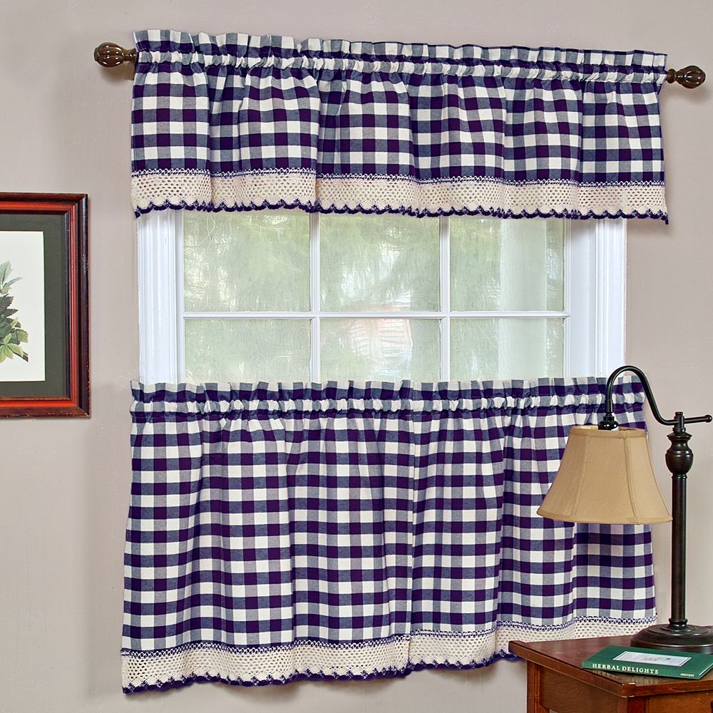 Buffalo Check Tier Kitchen Window Curtains