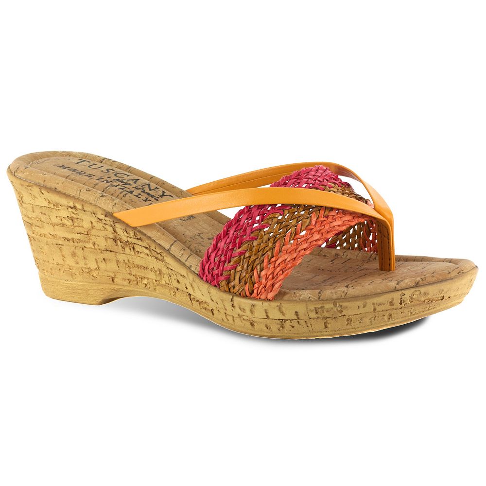 Tuscany by Easy Street Roma Thong Wedge Sandals - Women