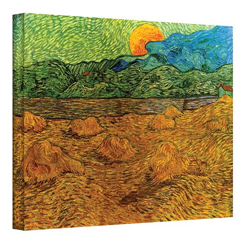 ''Evening Landscape with Rising Moon'' Canvas Wall Art by Vincent van Gogh