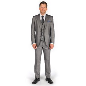 Billy London Slim-Fit Sharkskin Charcoal Suit Separates - Men