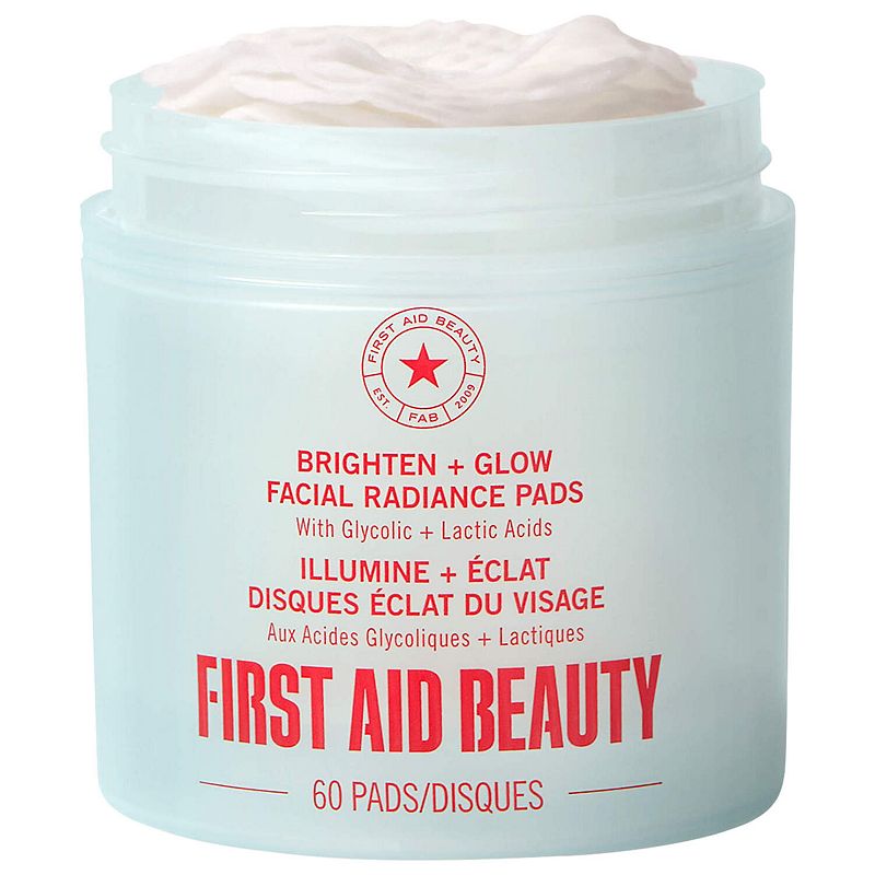 First Aid Beauty Brighten + Glow Facial Radiance Pads with Glycolic + Lactic Acids, Size: 60 CT, None