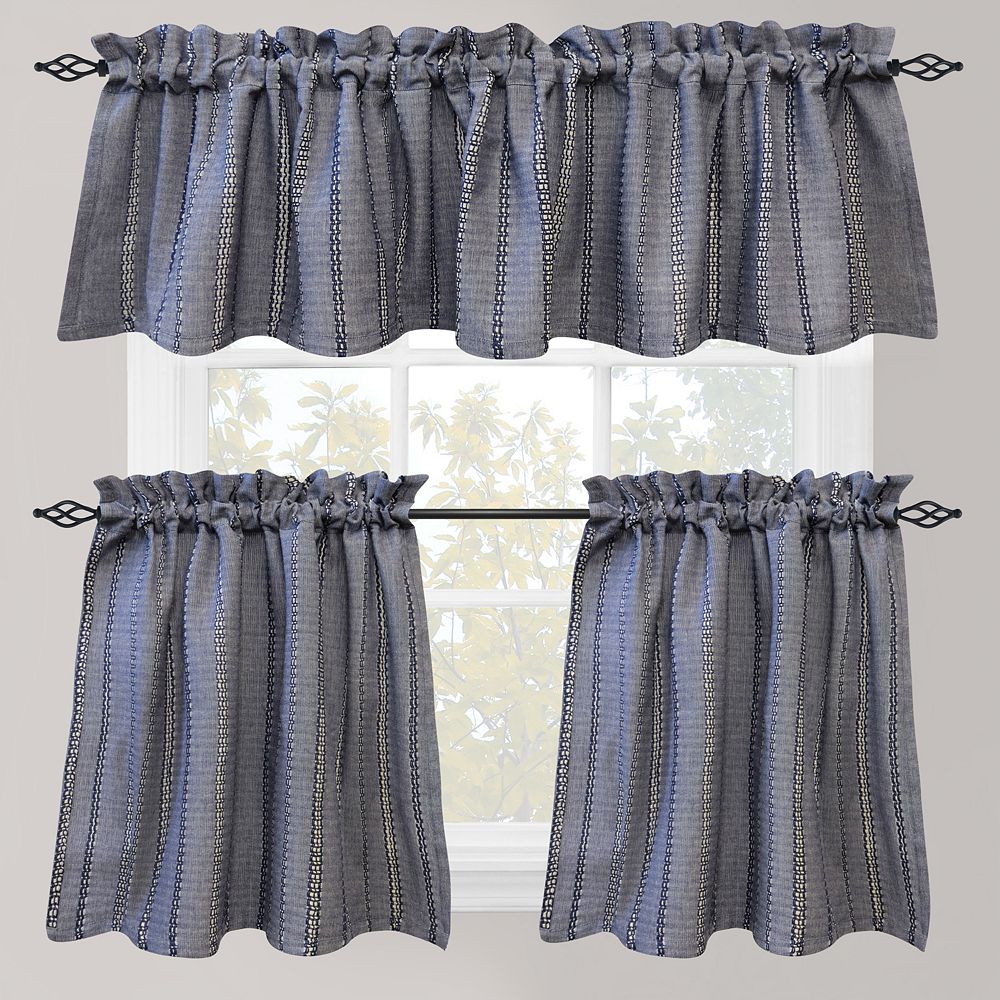 Park B Smith Eyelet Chambray Tier Kitchen Window Curtains