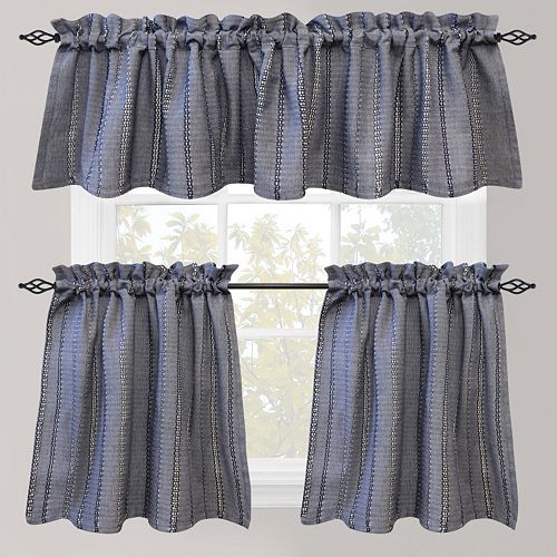 Park B Smith Eyelet Chambray Tier Kitchen Window Curtains