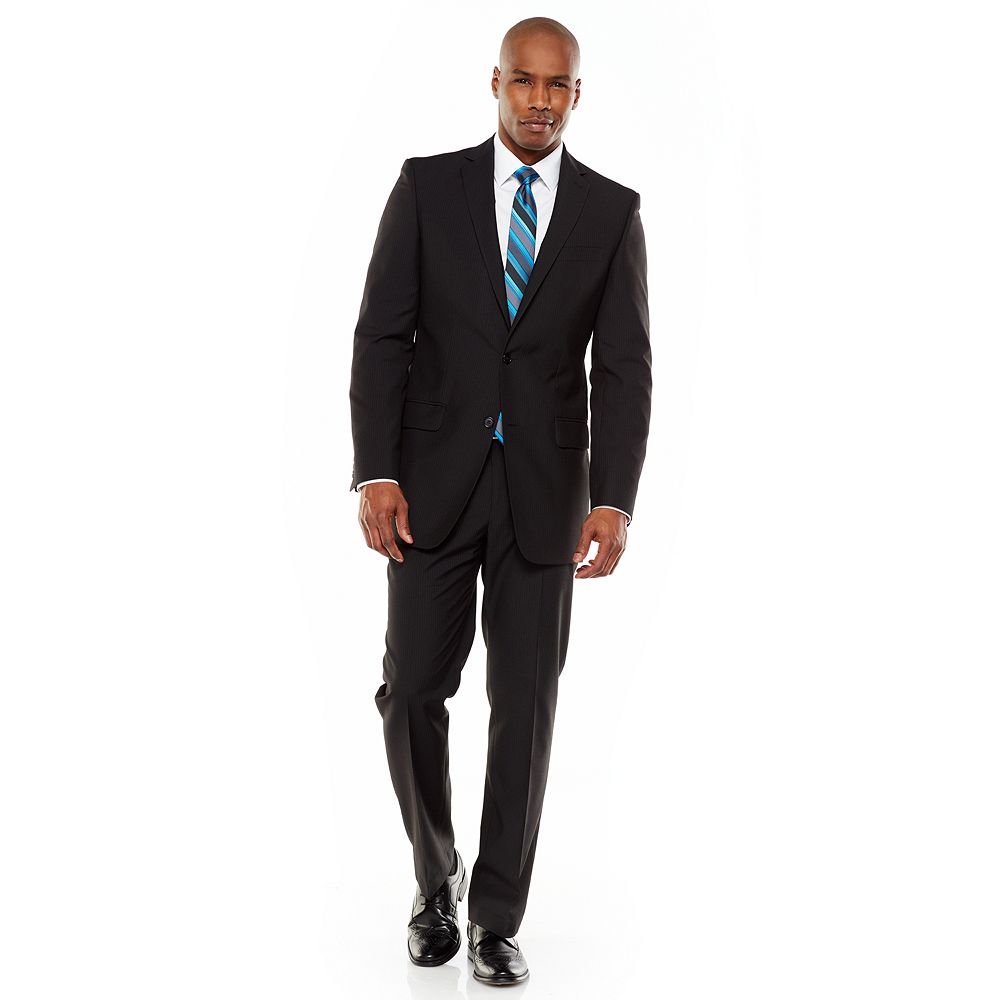 Apt. 9® Slim-Fit Pinstripe Black Suit Separates - Men