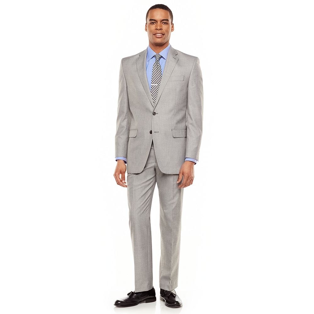 Chaps Classic-Fit Sharkskin Gray Suit Separates - Men