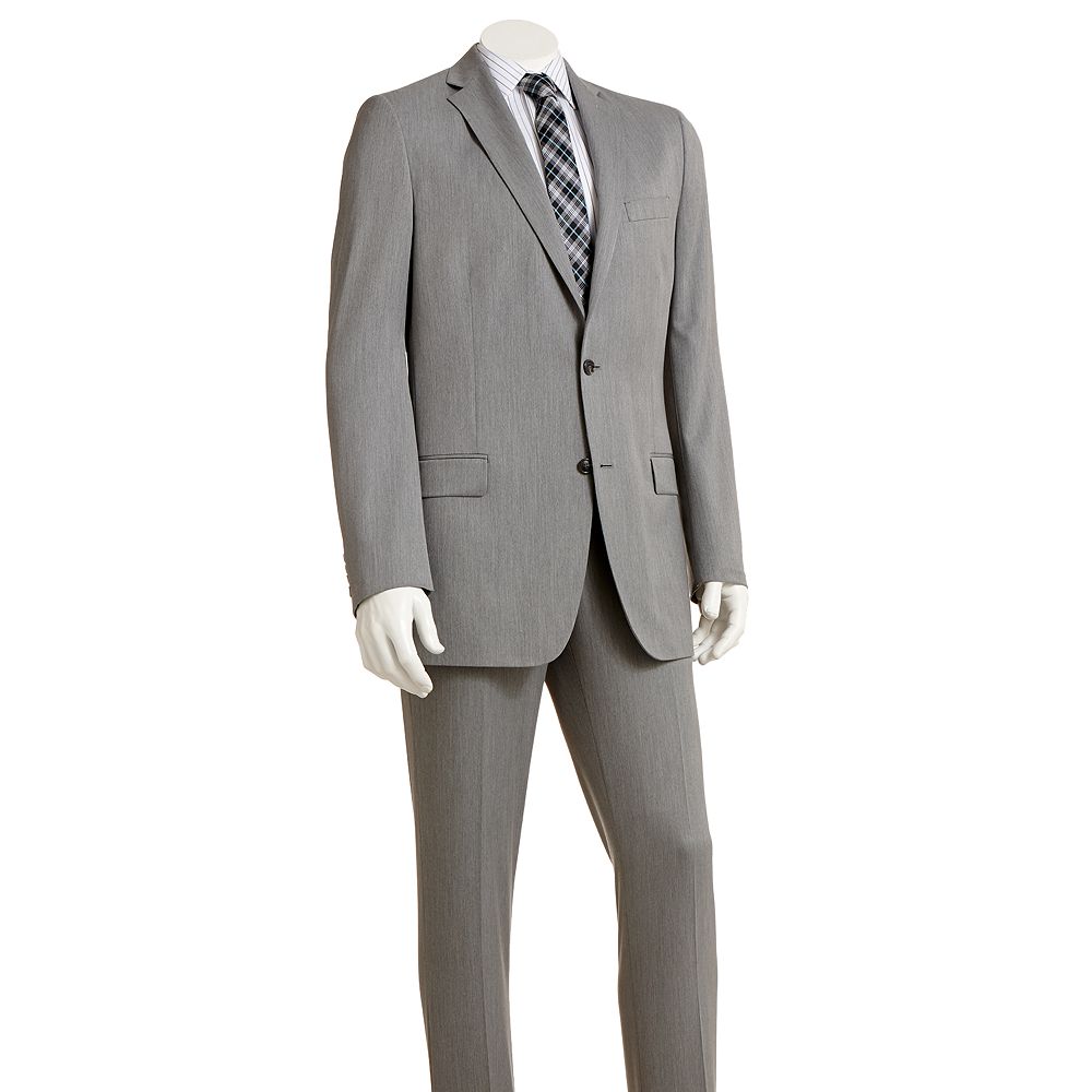 Marc Anthony Slim-Fit Herringbone Wool-Blend Gray Suit Separates - Men