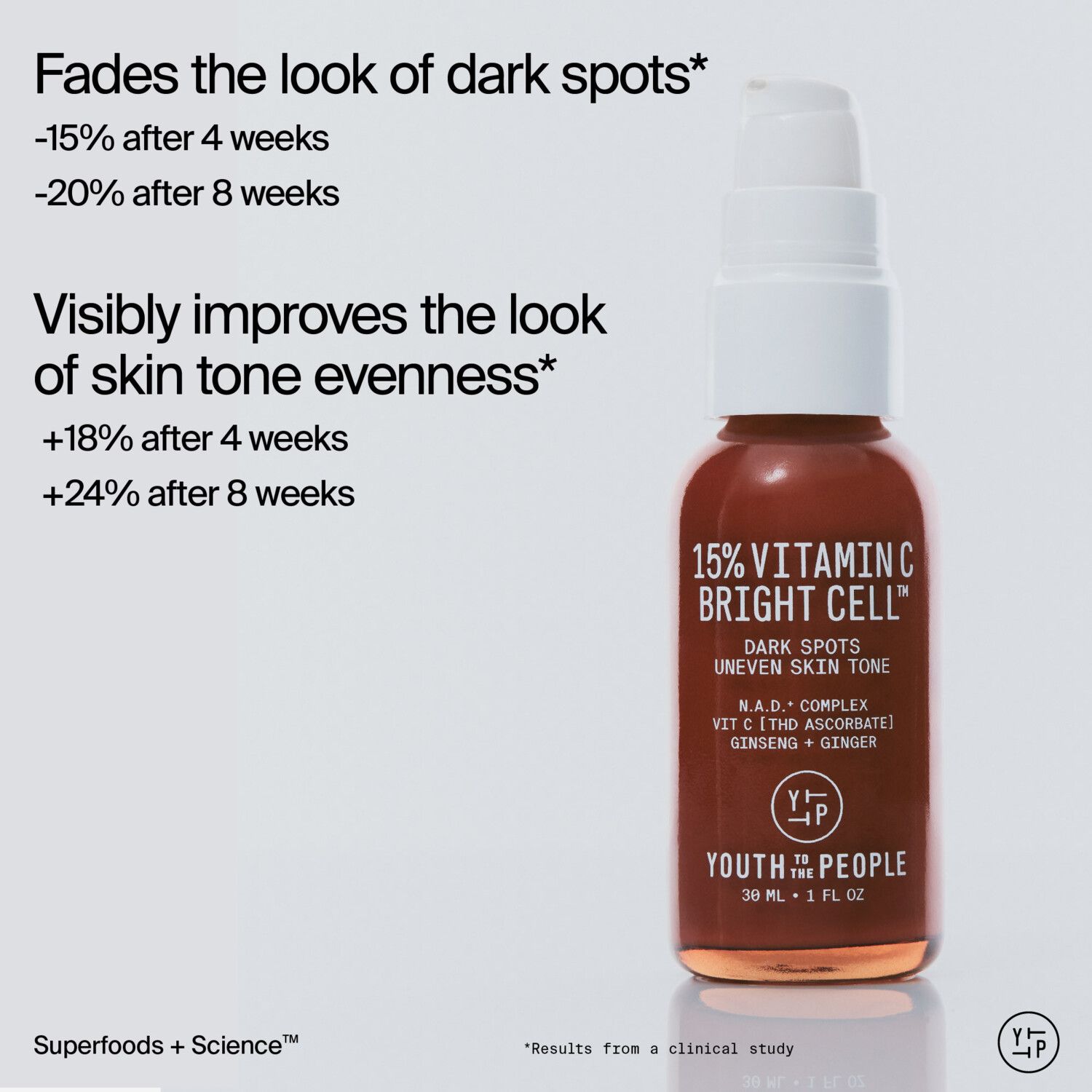Youth To The People 15% Vitamin C Bright Cell Serum with N.A.D + 