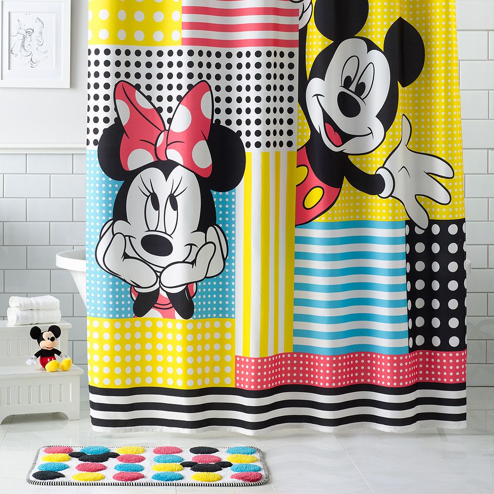 Mickey Minnie Mouse Shower Curtain, Mickey And Minnie Bathroom Set