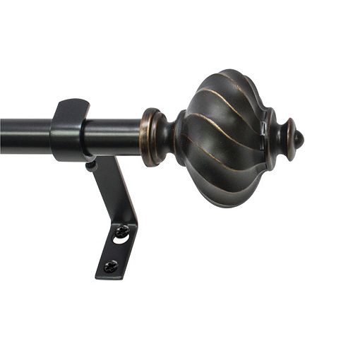 Decopolitan Ribbed Knob Adjustable Curtain Rod