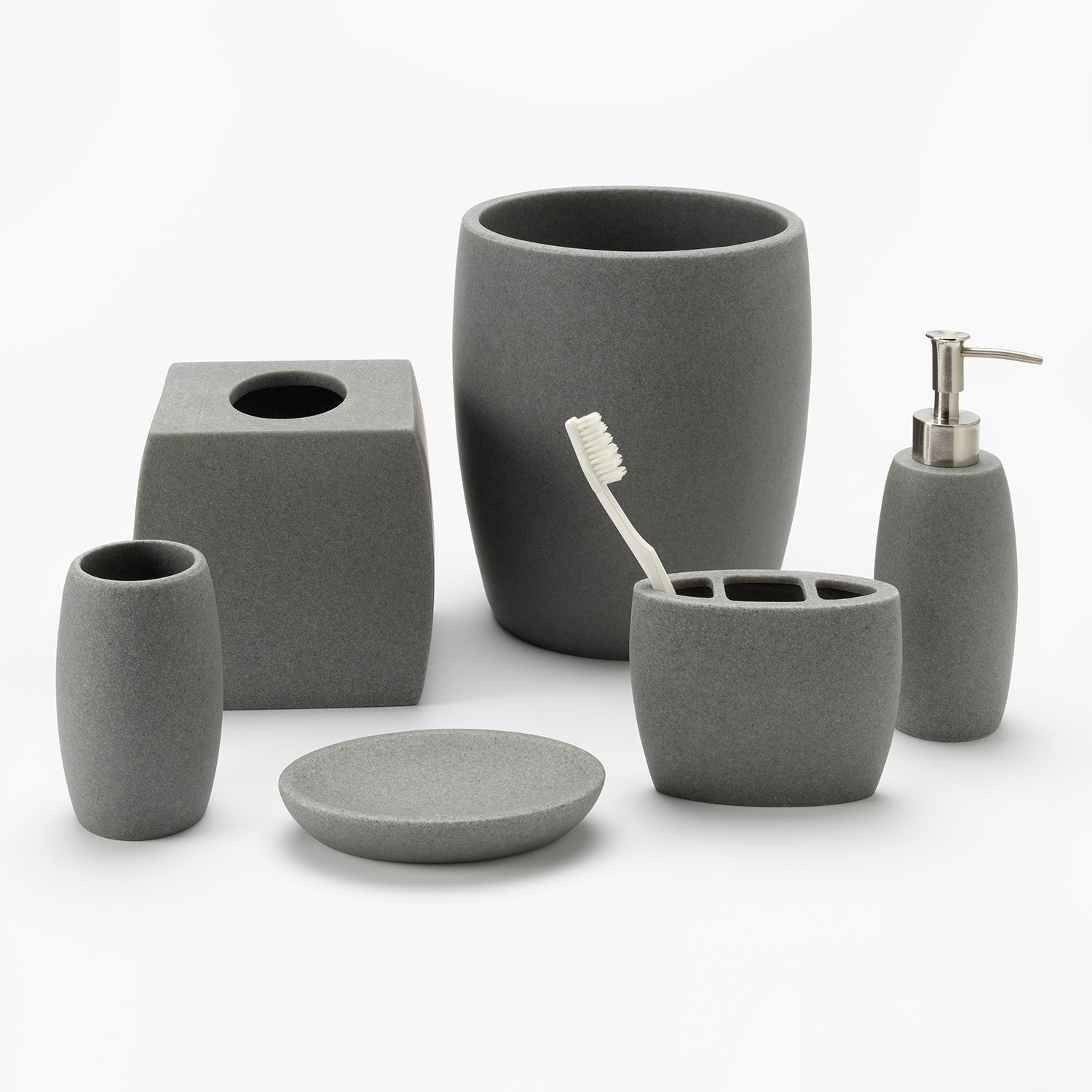 Home Classics® Gray Resin Bathroom Accessories Collection