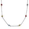 Sterling Silver Multicolor Cubic Zirconia Station Necklace