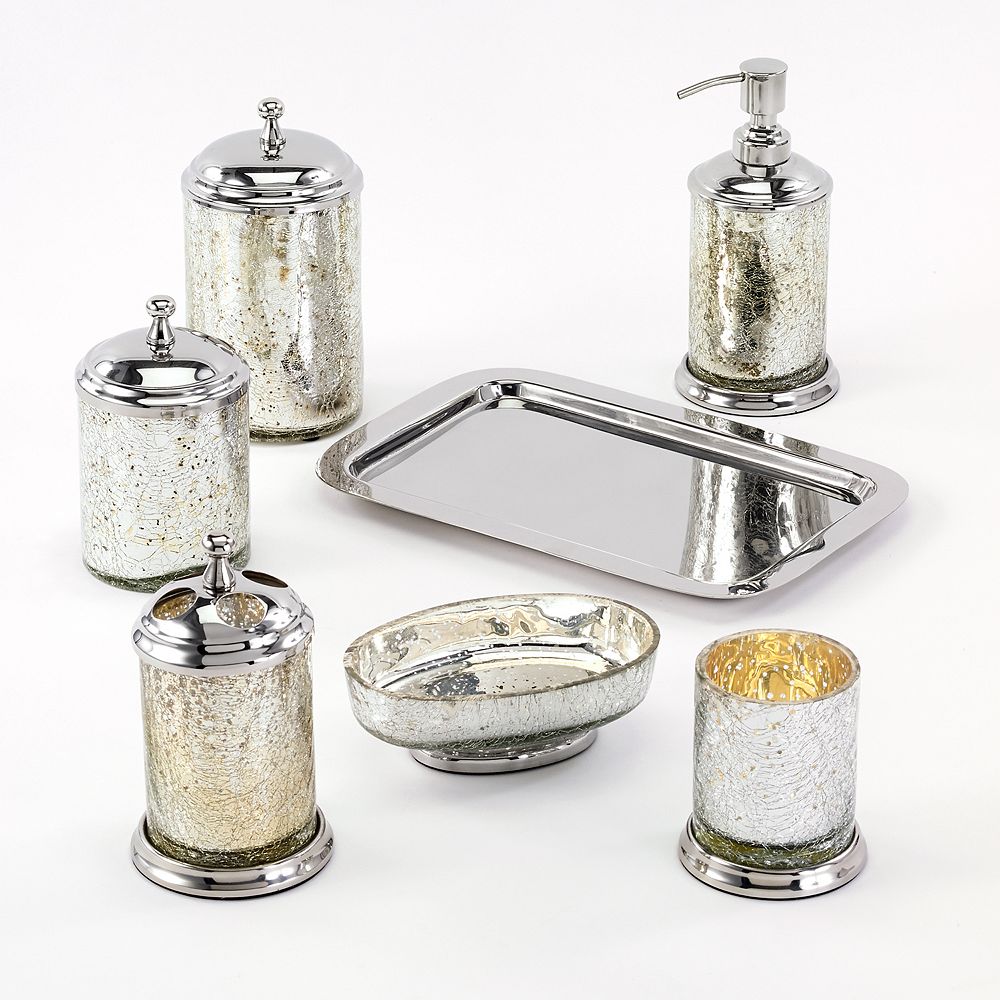 Avanti Mercury Crackle Glass Bathroom Accessories Collection
