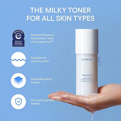 LANEIGE Cream Skin Refillable Milky Toner with Ceramides and Peptides