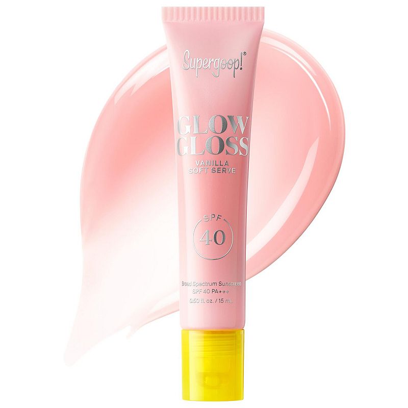 Supergoop! Glow Gloss SPF 40 Lip Balm with Peptides and Shea Butter, Size: 0.5 FL Oz, White Soft Serve