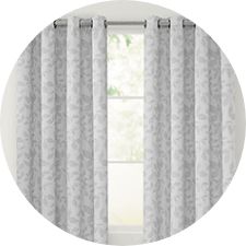 Heathered gray curtains