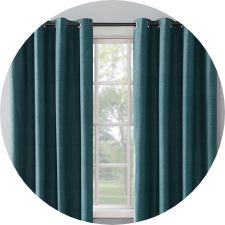 Heathered gray curtains