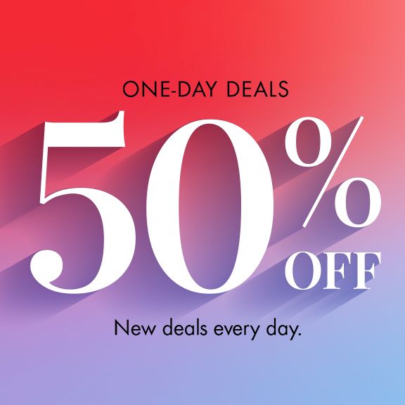 one day deals, 50% off. New deals every day.