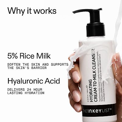 The INKEY List Hydrating Cream-To-Milk Cleanser with Hyaluronic Acid