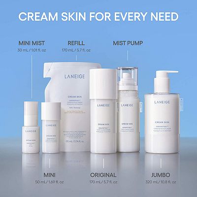 LANEIGE Cream Skin Refillable Milky Toner with Ceramides and Peptides