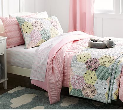 Twin Bedding Set 3 Piece Pink Teen Girl Room Flower Floral Gift Comforter New 