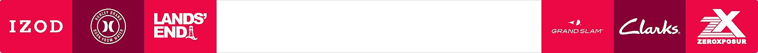 Izod, Hurley, Land's End, Grand Slam, Clarks, ZeroXposur