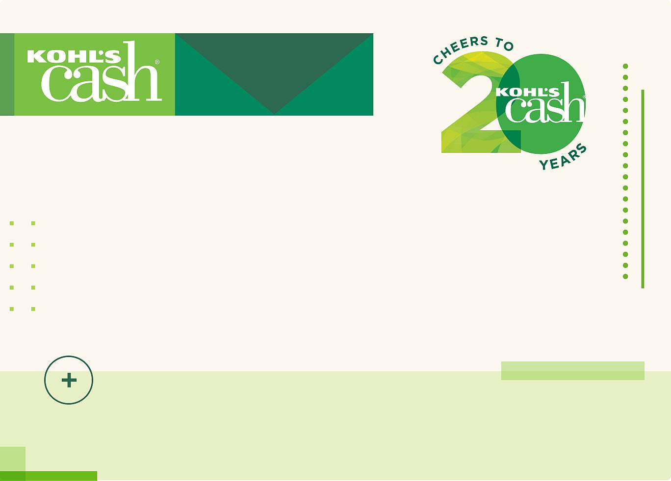 Cheers to 20 Years Kohl's Cash.