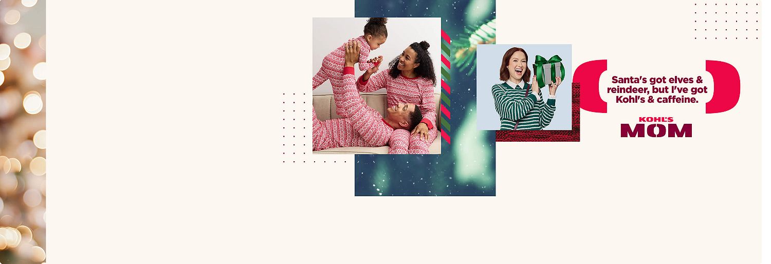family wearing matching pajamas. Kohl's Mom.
