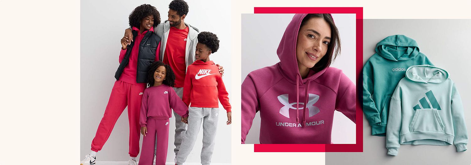 Peple wearing an assortment of hoodies.