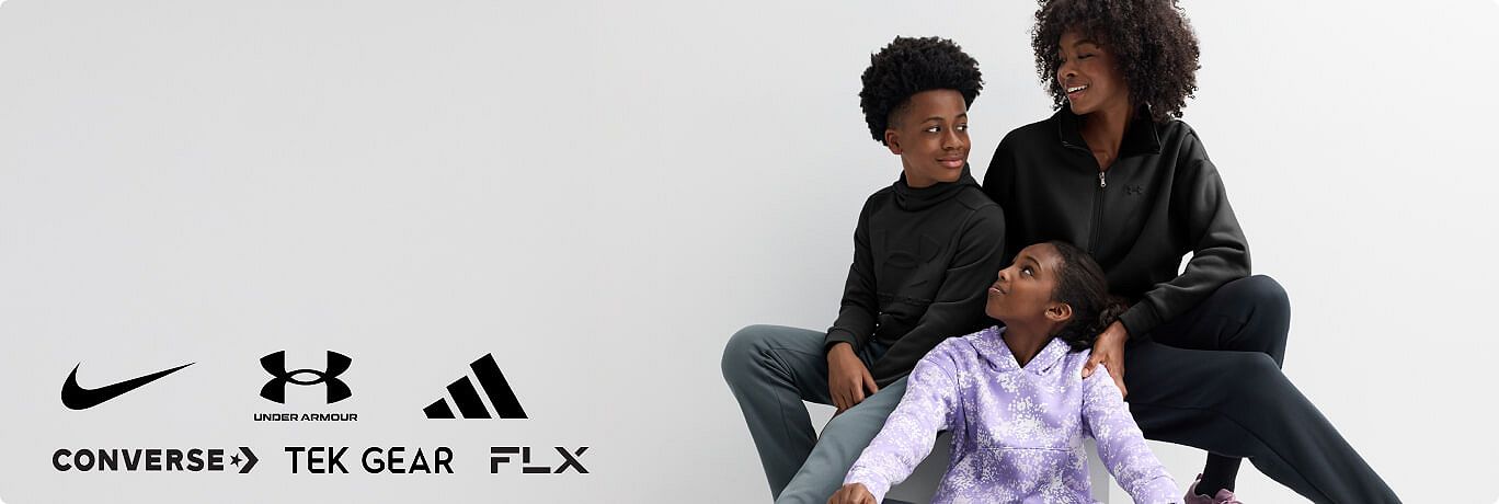 Save on Nike, Tek Gear, Under Armour, Converse, FLX, and adidas