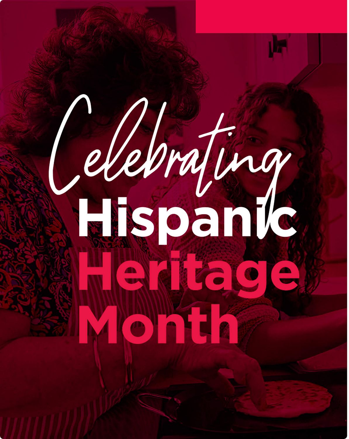 Celebrating Hispanic Heritage Month cursive text lockup