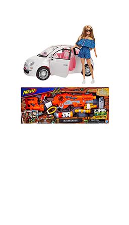 barbie and nerf gun
