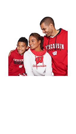 family with sports hoodies