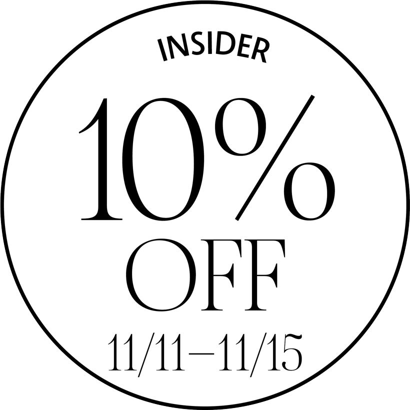 Insider. 10% off november 11 through 15