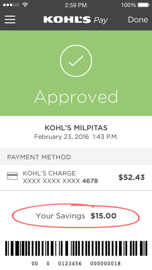 Kohl's Pay for the Kohl's App Kohl's