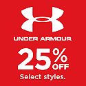 25% off Under Armour. Select Styles.