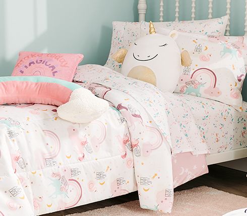 pink and grey childrens bedding