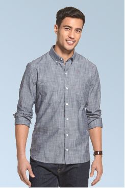Mens Button-Down Shirts: Casual Button 